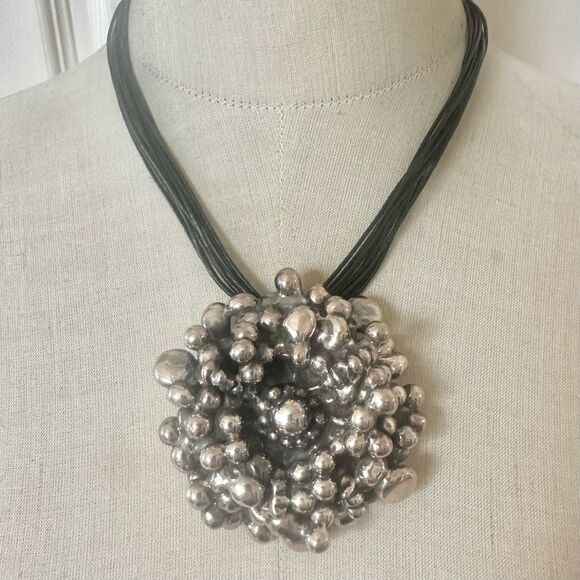 Israeli Sterling silver Electroform Bubble Pendant Necklace